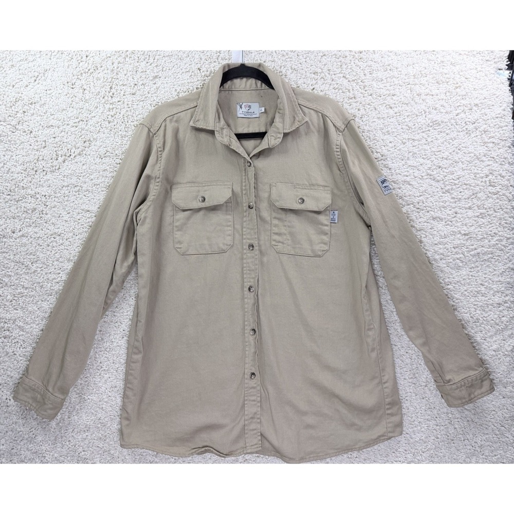 Tyndale FR‎ Flame Resistant Womens XL Regular Tan Work Shirt Button Up Workwear